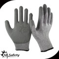 SRSAFETY latex revêtuté de polycoton calibre 10 sur palme, finition crinkle, gants en latex tricotés, fournisseur de porcelaine